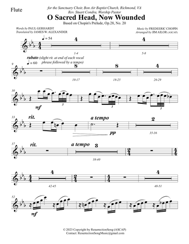 O Sacred Head, Now Wounded (Instrumental Parts)(SATB, Full Orchestra, Orch. Reduction for Organ)