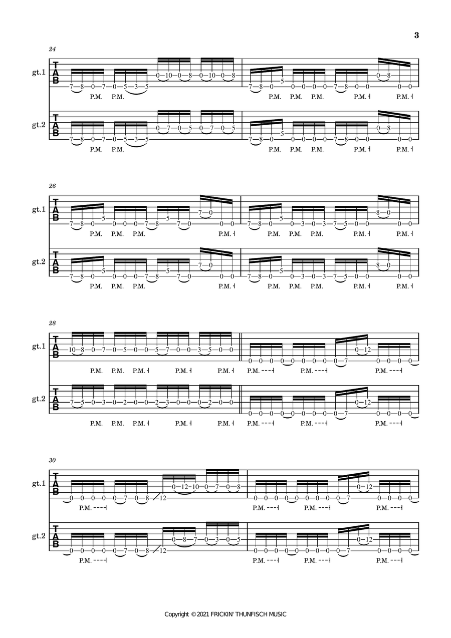 My Own Grave My Own Grave Guitar Tablature scores gallery preview page 3