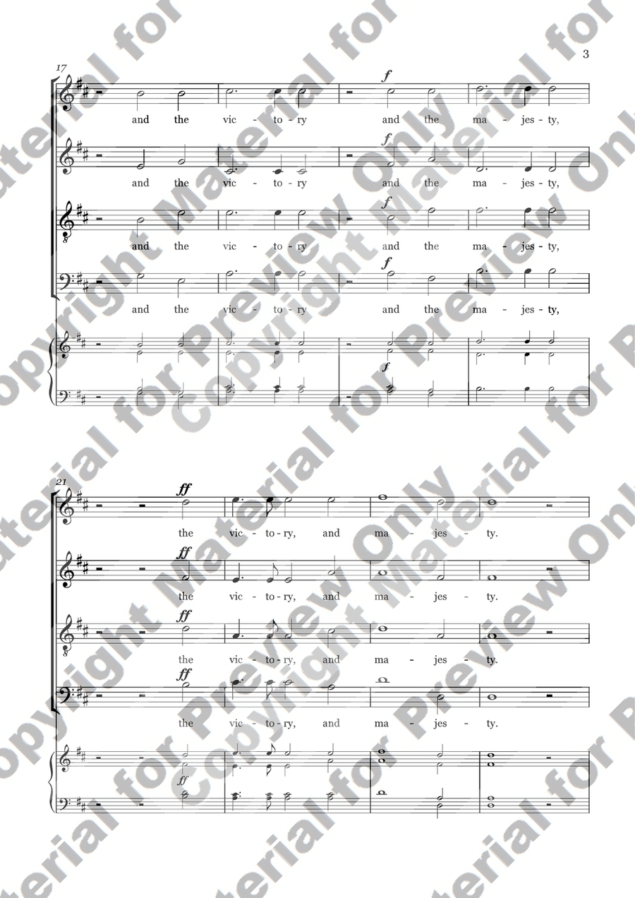 Thine, o lord, is the greatness by James Kent In D Major 4-Part scores gallery preview page 2