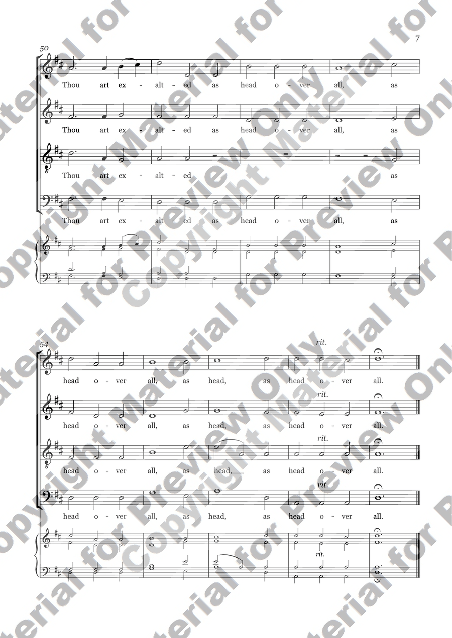 Thine, o lord, is the greatness by James Kent In D Major 4-Part scores gallery preview page 4