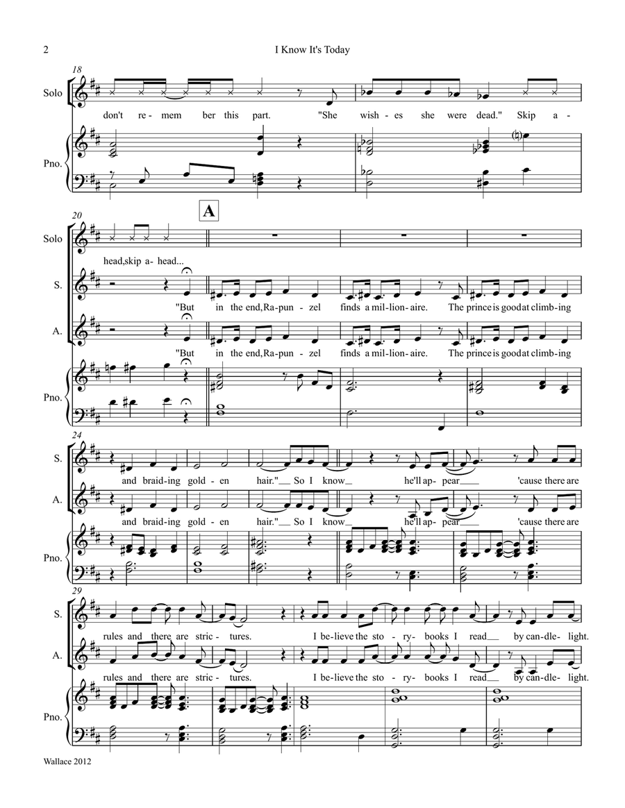 I Know It's Today SSA scores gallery preview page 2