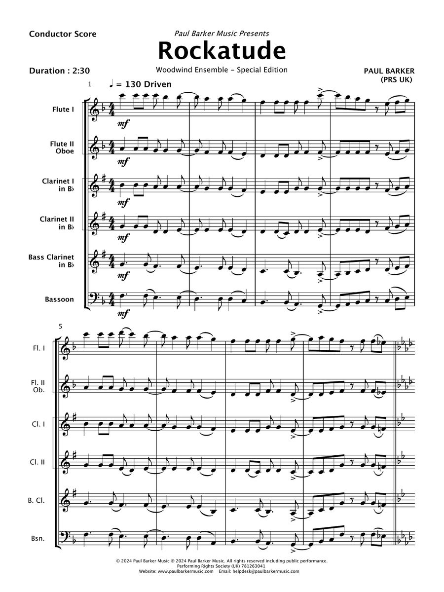 Rockatude (Woodwind Ensemble) Woodwind Ensemble scores gallery preview page 3