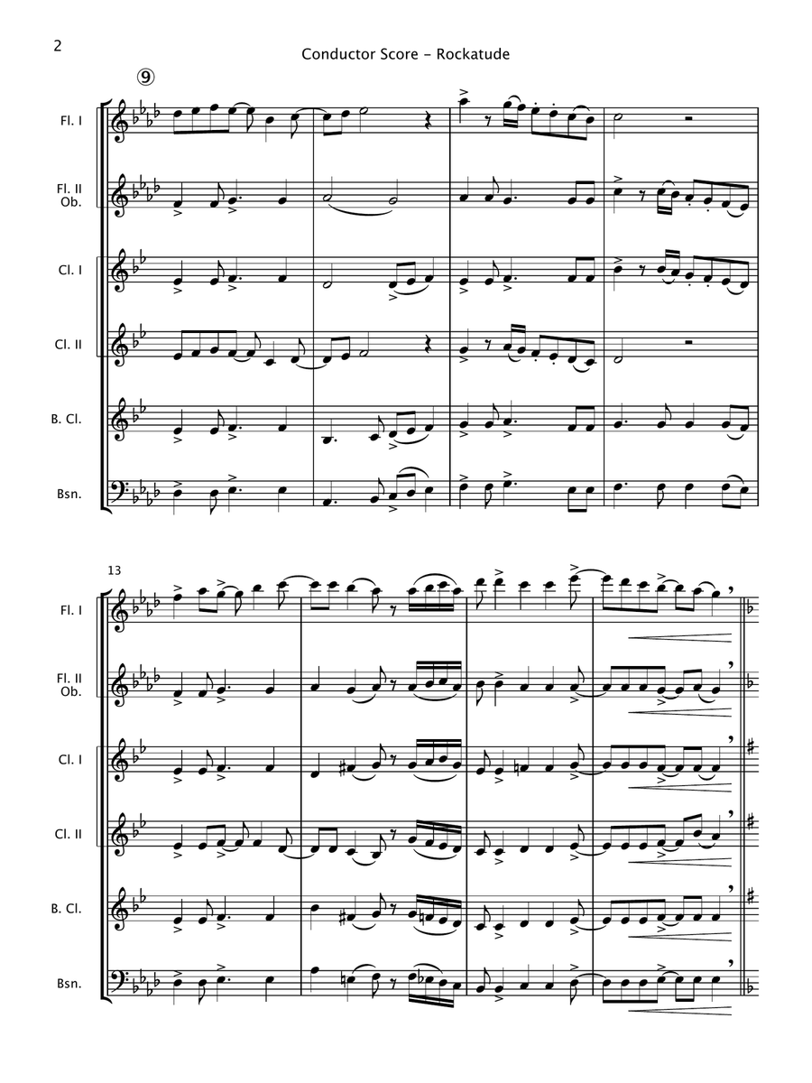 Rockatude (Woodwind Ensemble) Woodwind Ensemble scores gallery preview page 4