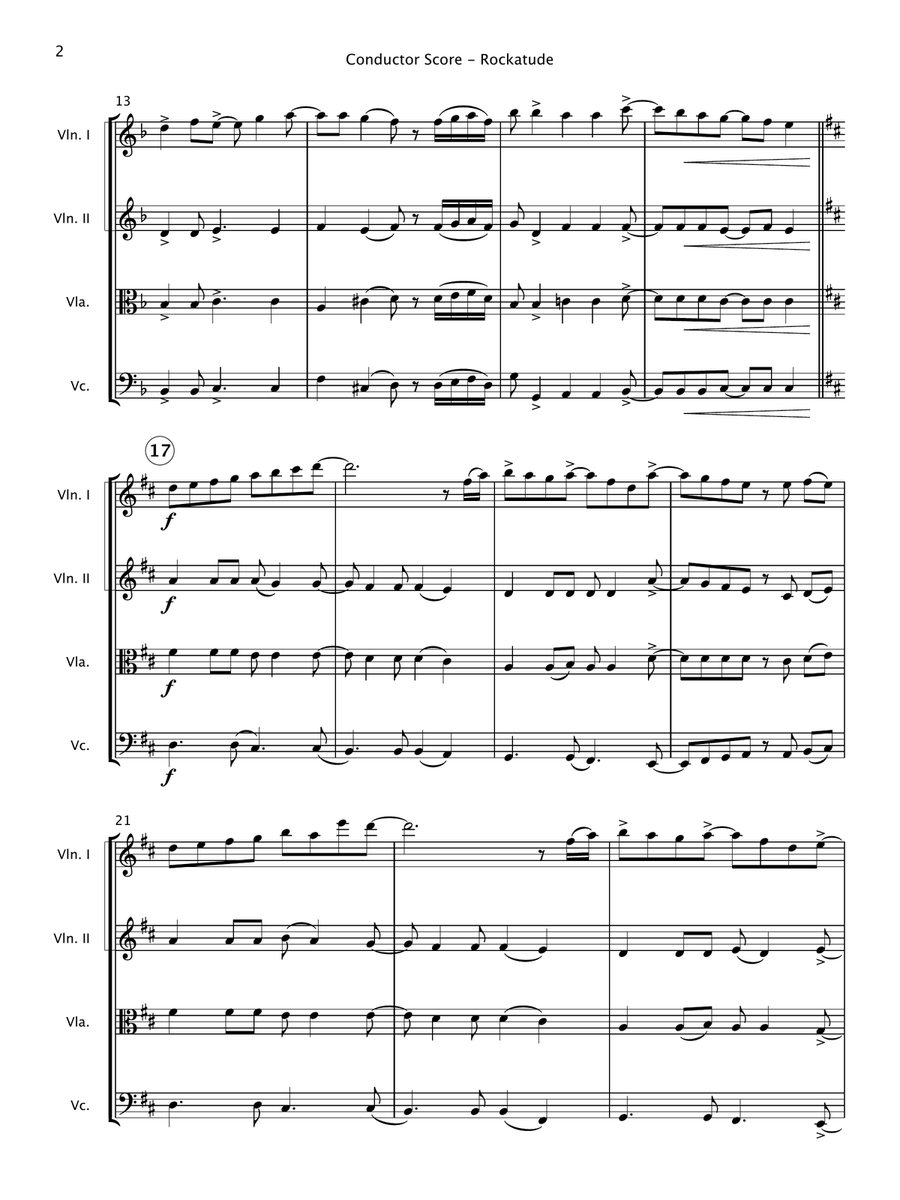 Rockatude (String Quartet) String Quartet scores gallery preview page 4