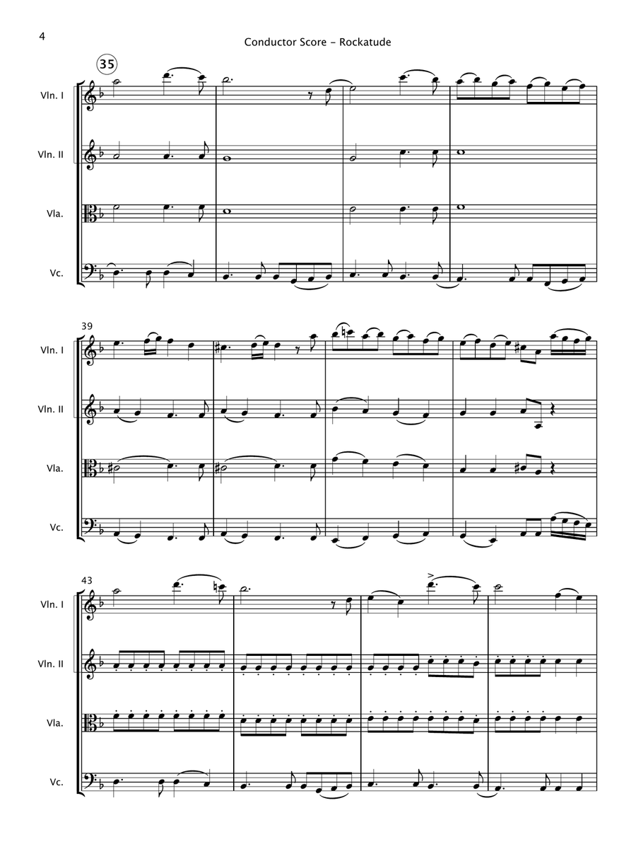Rockatude (String Quartet) String Quartet scores gallery preview page 6