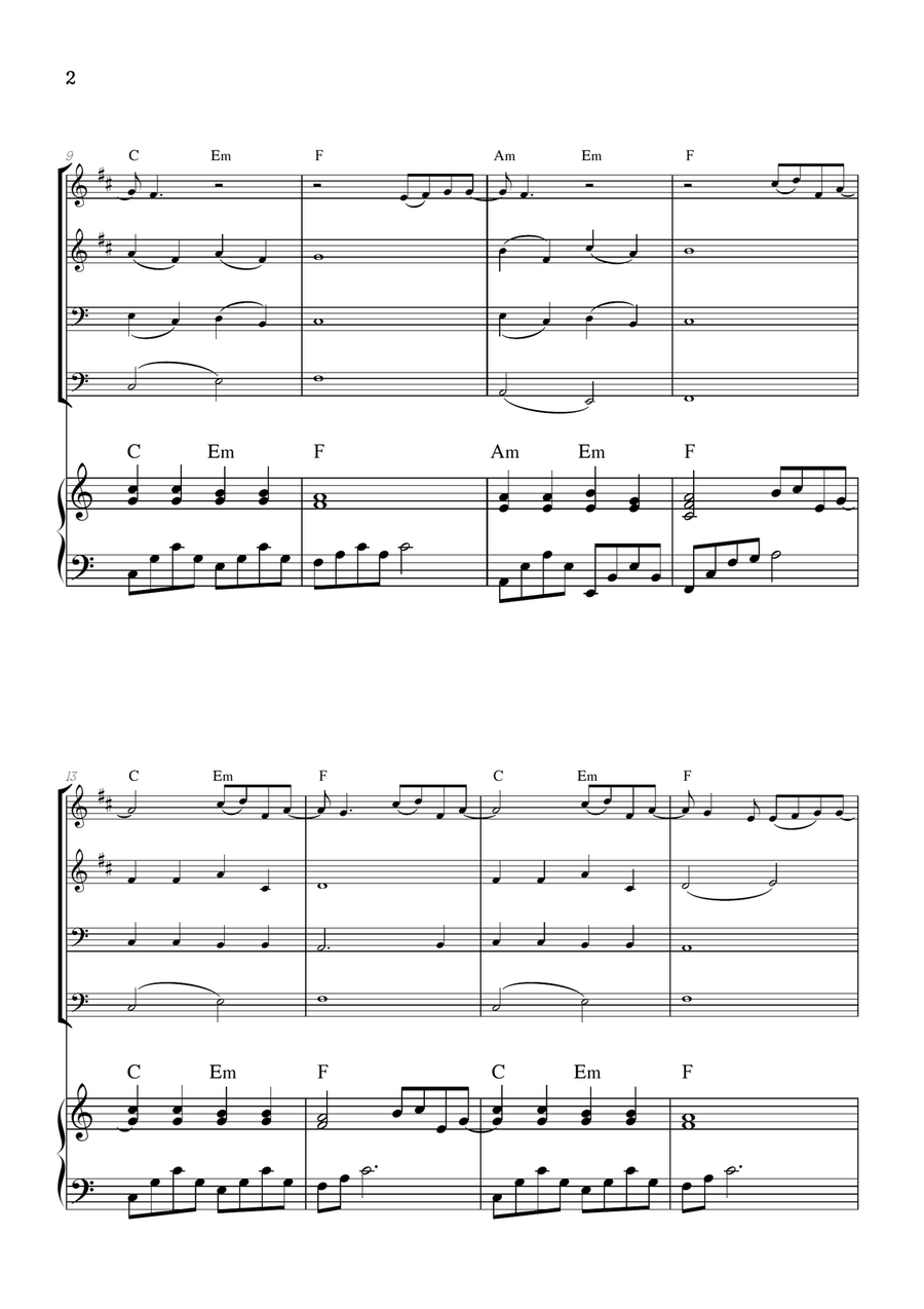 What Was I Made For? Brass Quartet scores gallery preview page 2