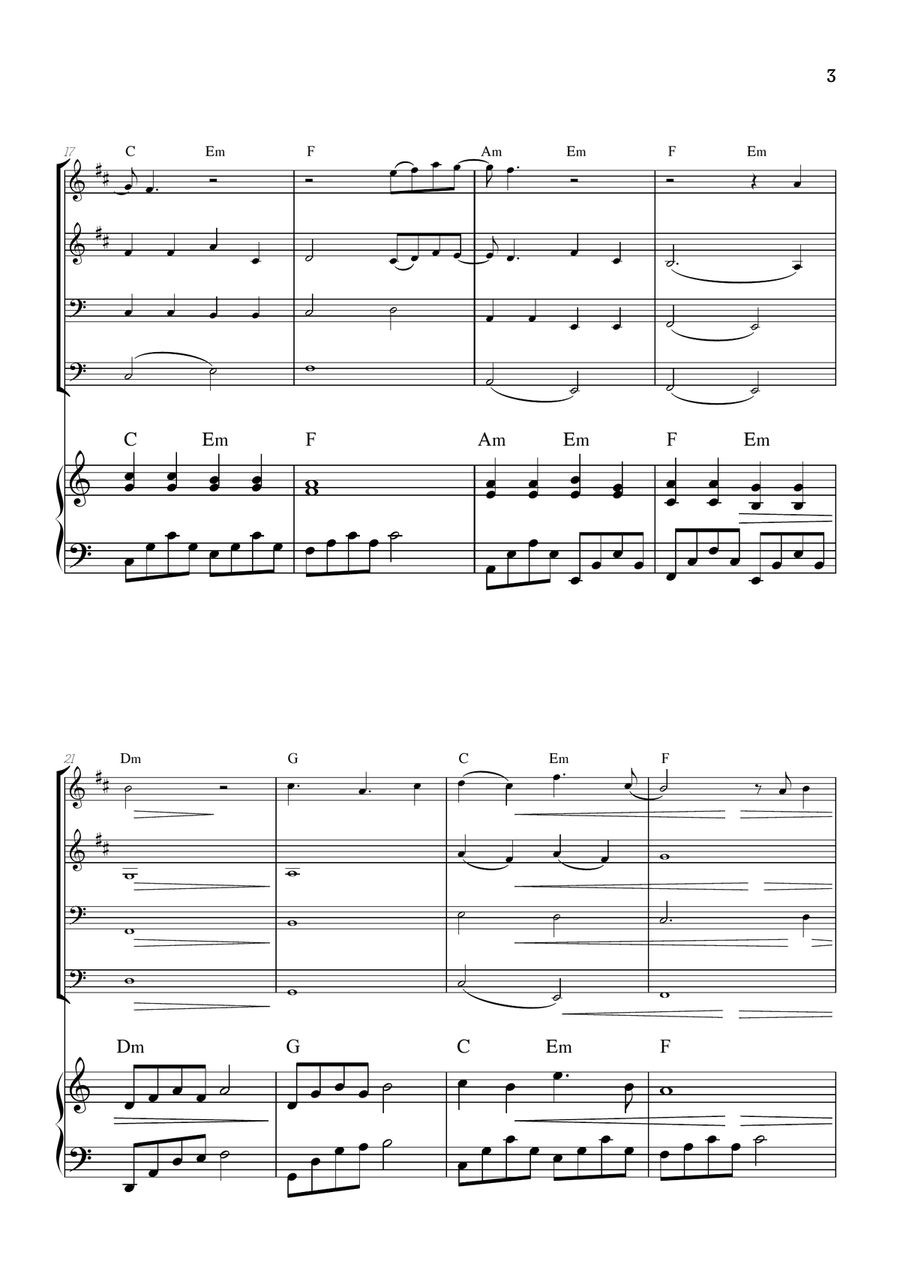 What Was I Made For? Brass Quartet scores gallery preview page 3