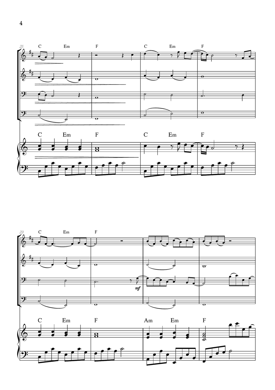 What Was I Made For? Brass Quartet scores gallery preview page 4
