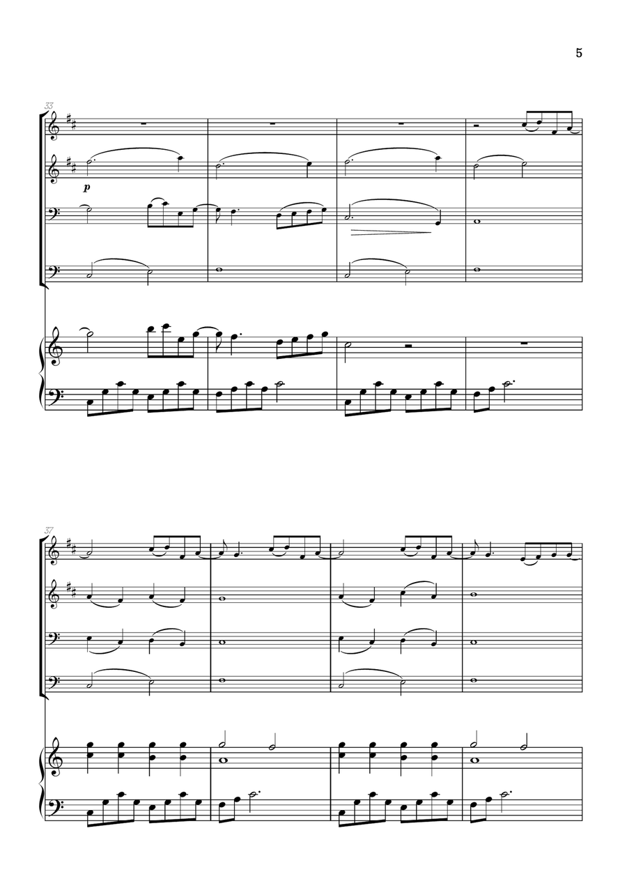 What Was I Made For? Brass Quartet scores gallery preview page 5
