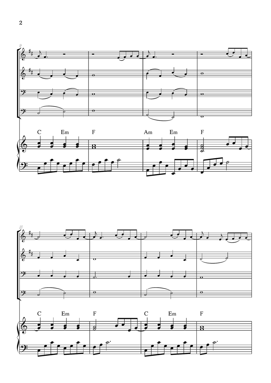 What Was I Made For? Brass Quartet scores gallery preview page 2