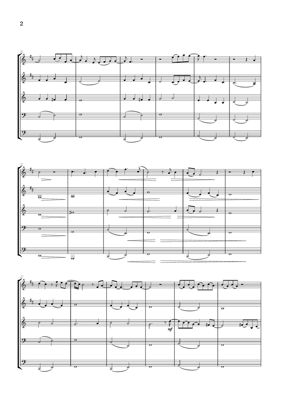 What Was I Made For? Brass Quintet scores gallery preview page 2