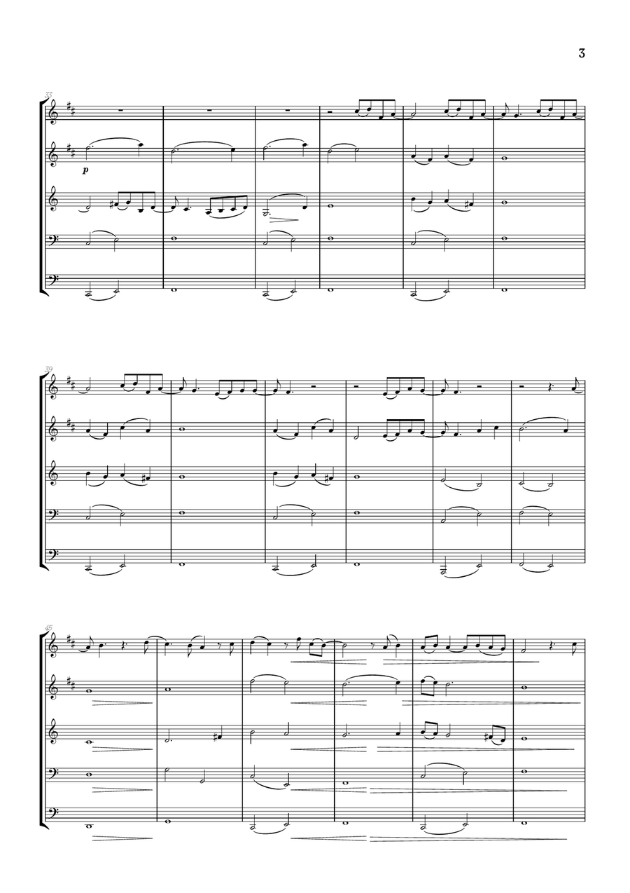 What Was I Made For? Brass Quintet scores gallery preview page 3