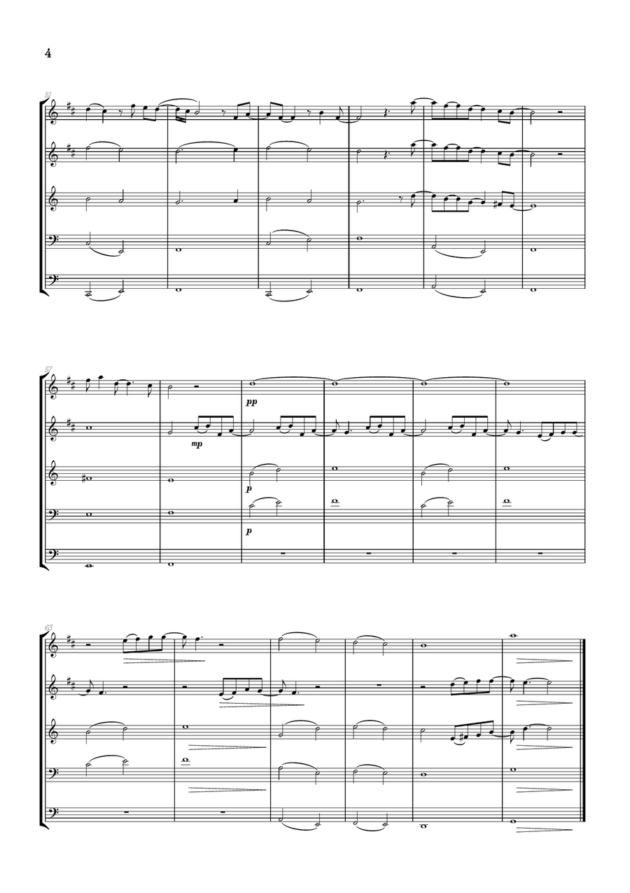 What Was I Made For? Brass Quintet scores gallery preview page 4