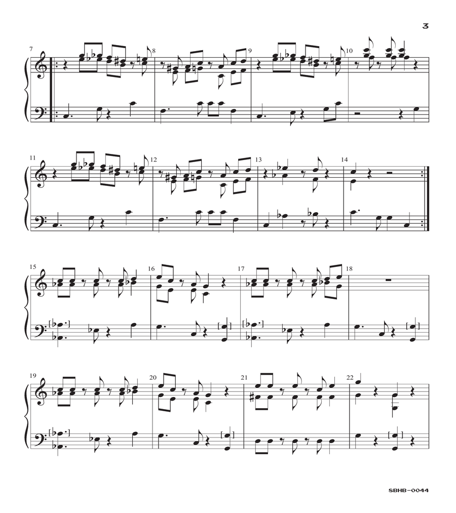 Super Mario Bros Theme Handbell Choir scores gallery preview page 3