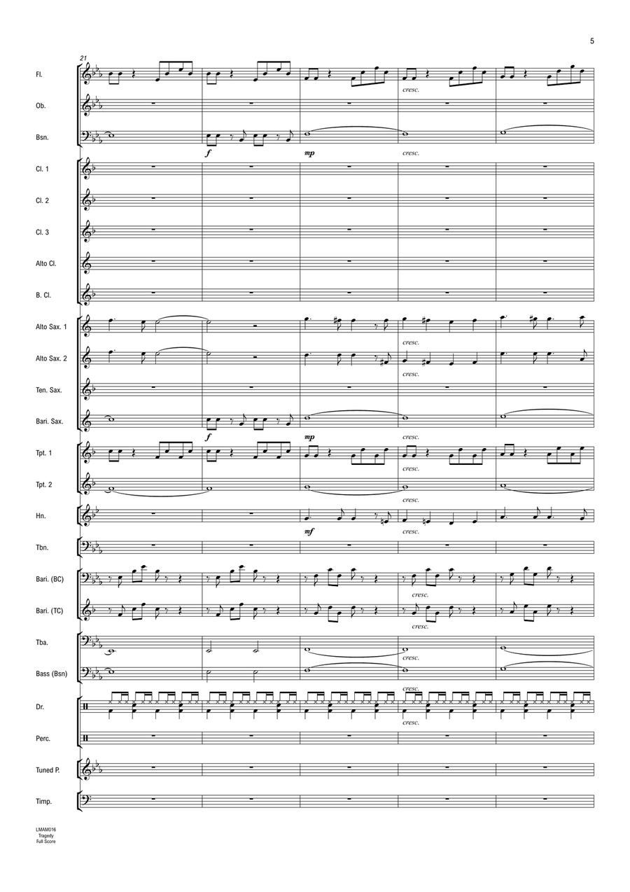 Tragedy Concert Band scores gallery preview page 6