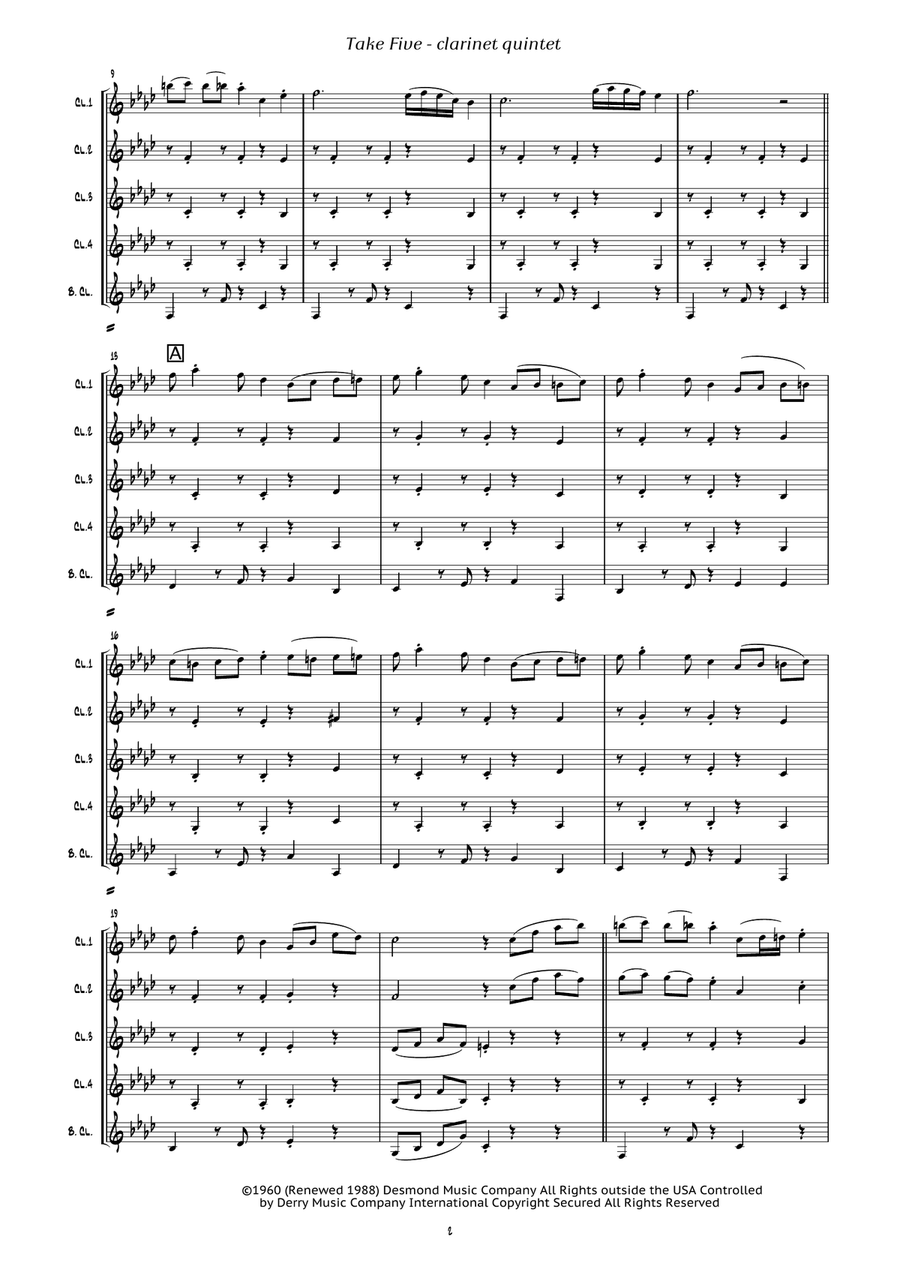 Take Five Take Five Clarinet Quintet scores gallery preview page 5