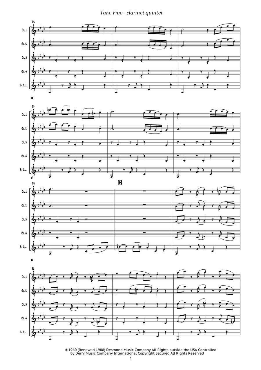 Take Five Take Five Clarinet Quintet scores gallery preview page 6