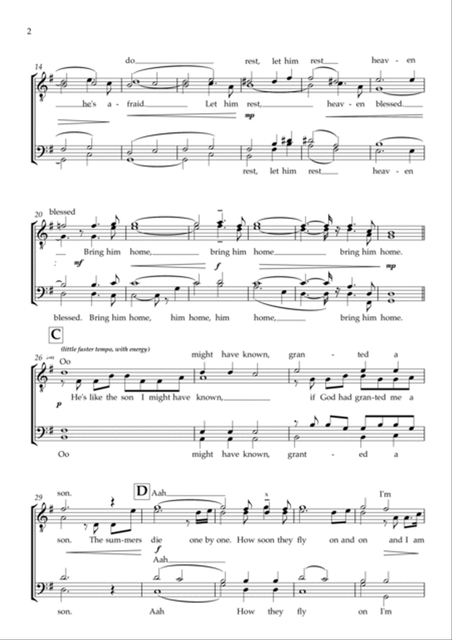 Bring Him Home TTBB scores gallery preview page 2