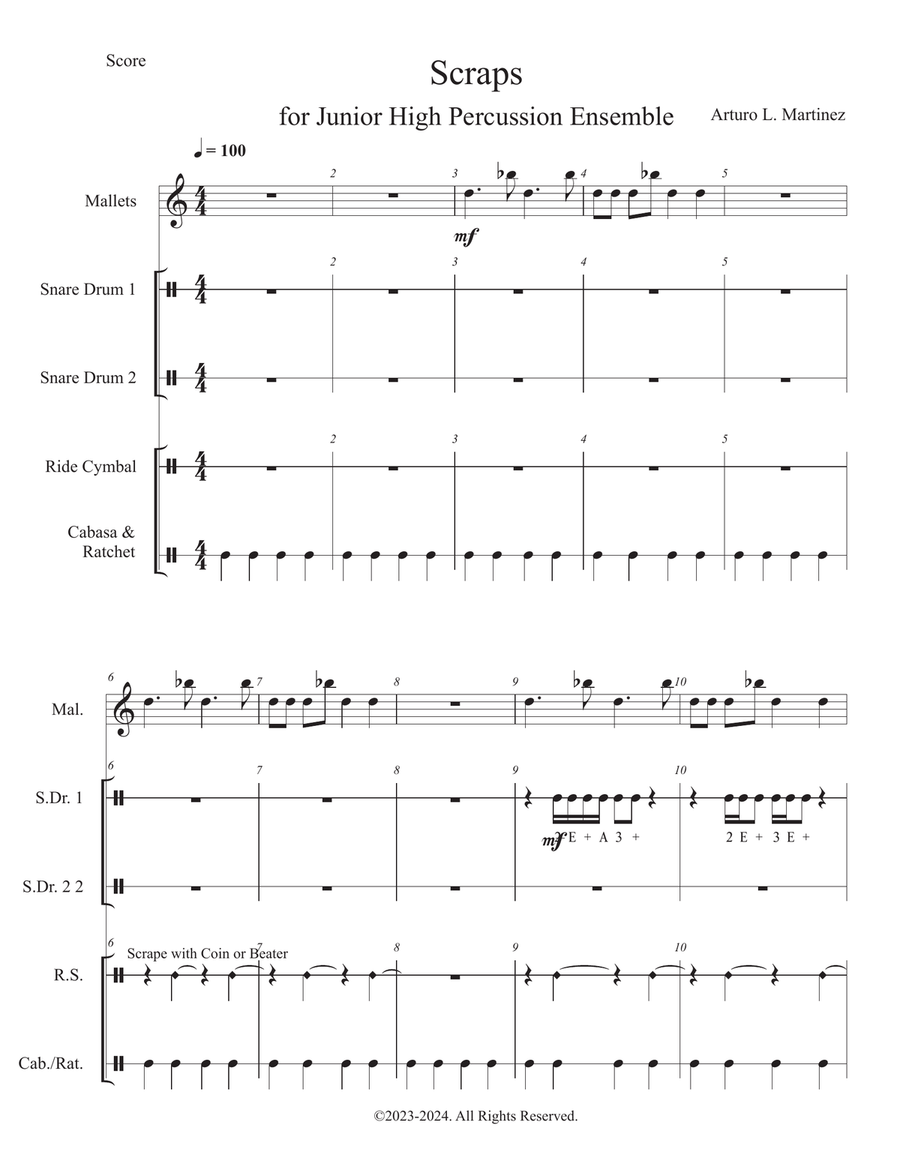 Scraps for Junior High Percussion Ensemble Percussion Ensemble scores gallery preview page 3