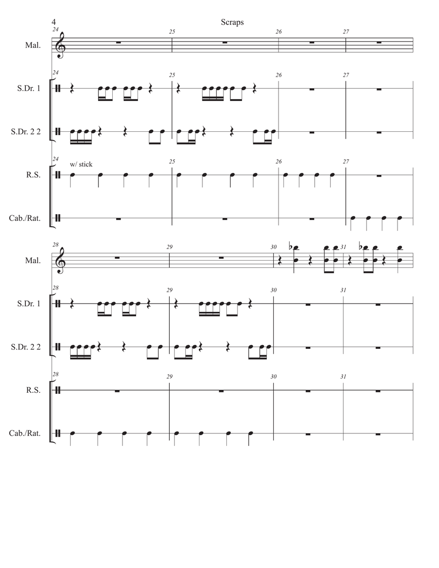 Scraps for Junior High Percussion Ensemble Percussion Ensemble scores gallery preview page 6