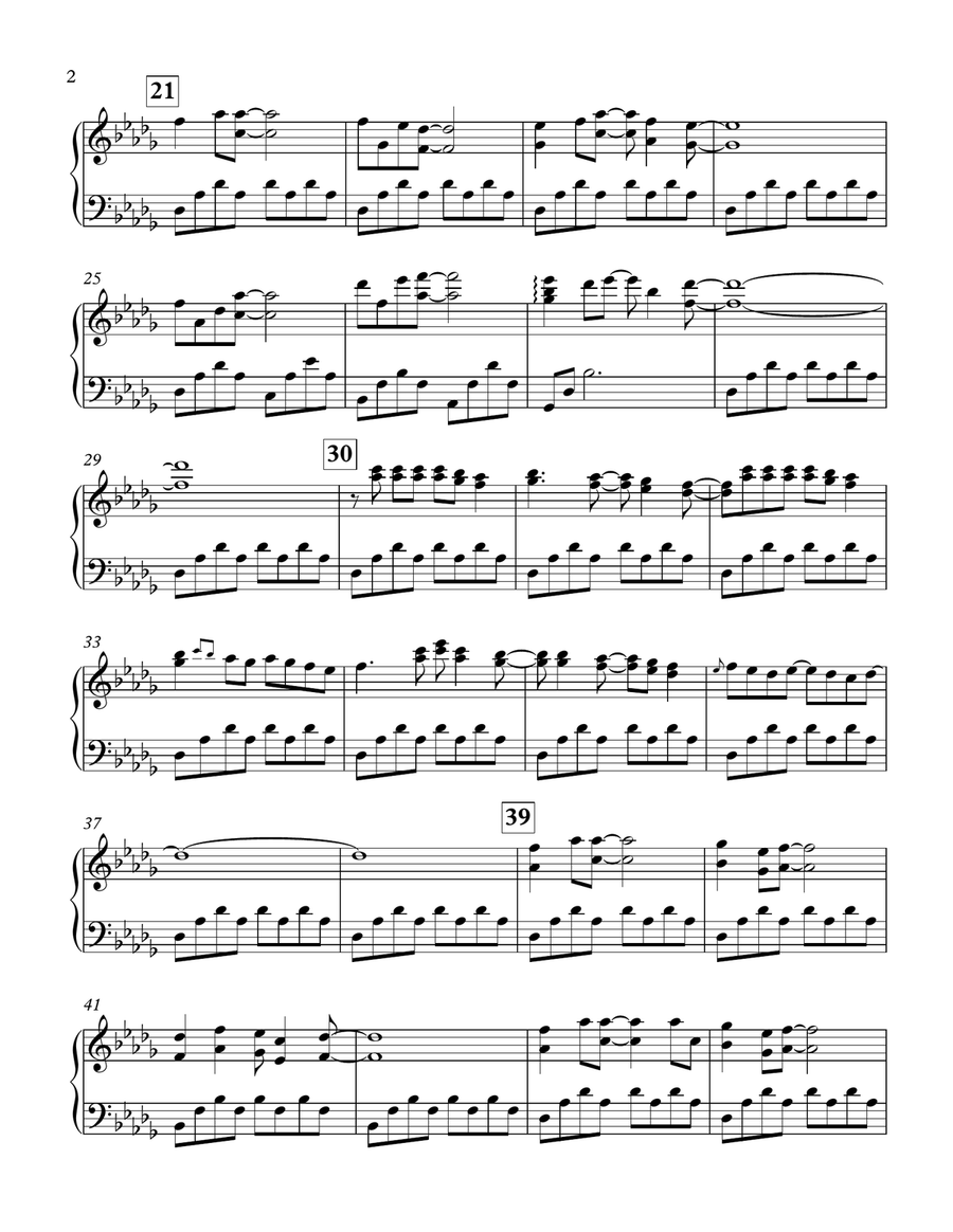 Going Home - new-age piano (Largo from Dvořák's 9th Symphony) Piano Solo scores gallery preview page 2