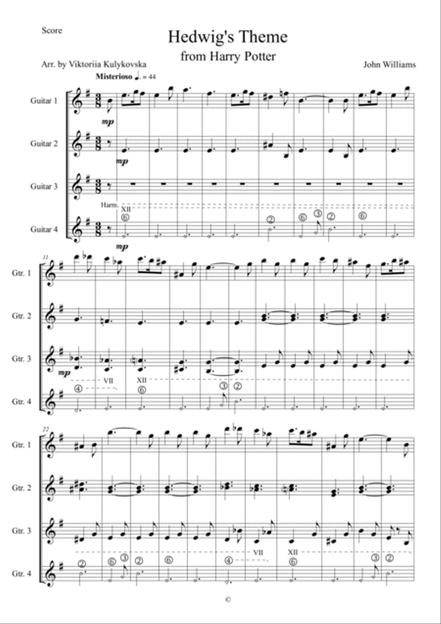 Harry Potter And The Prisoner Of Azkaban Guitar Ensemble scores gallery preview page 2