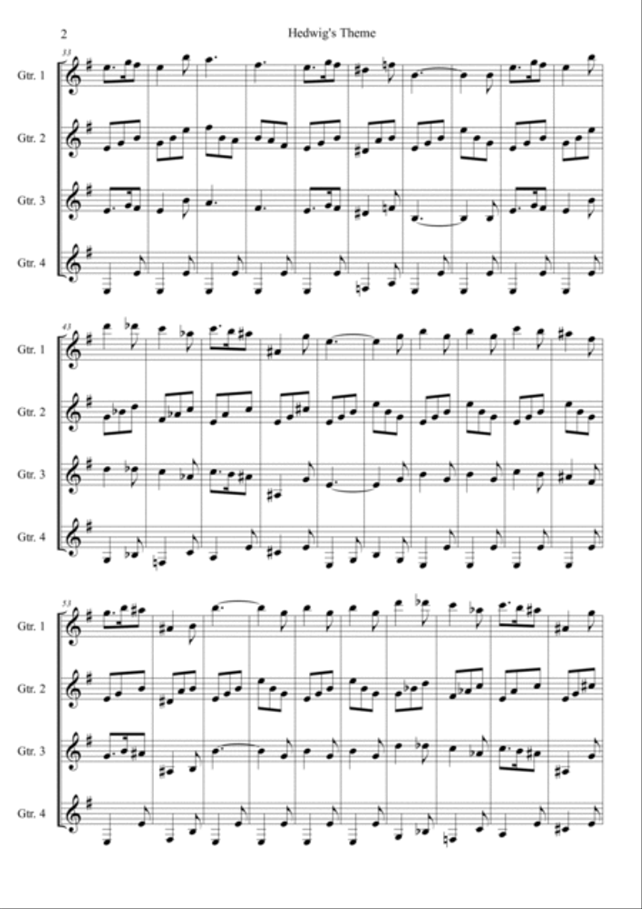 Harry Potter And The Prisoner Of Azkaban Guitar Ensemble scores gallery preview page 3