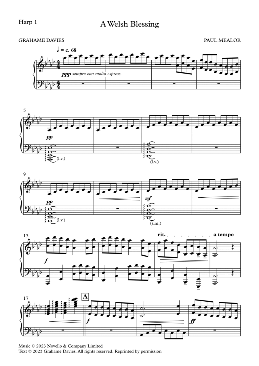 A Welsh Blessing - Harp 1 Choir scores gallery preview page 1