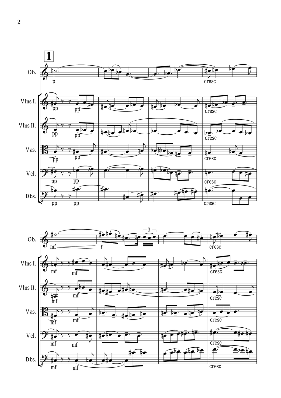Concertino for Oboe and Strings - by Richard Stanbrook Large Ensemble scores gallery preview page 3