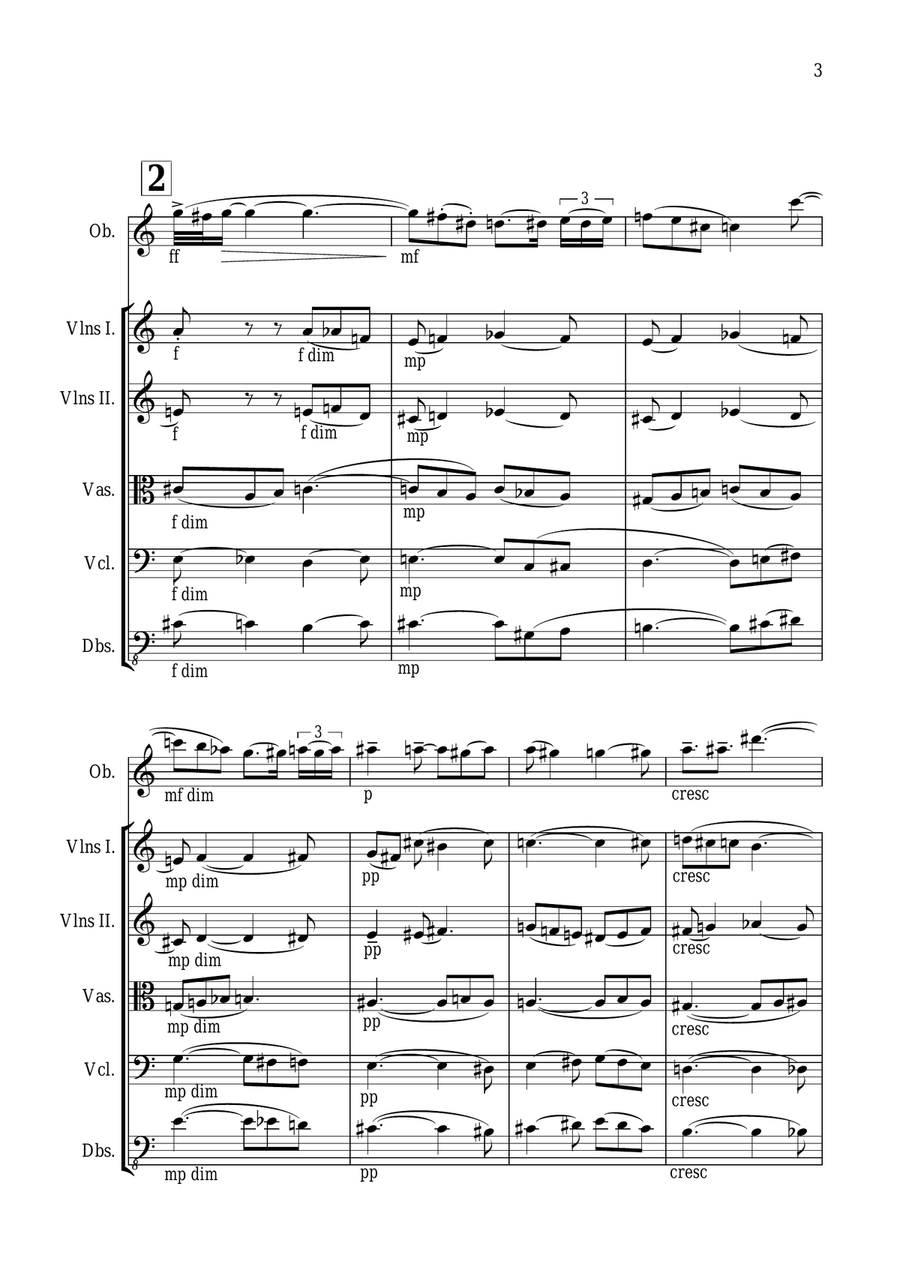 Concertino for Oboe and Strings - by Richard Stanbrook Large Ensemble scores gallery preview page 4
