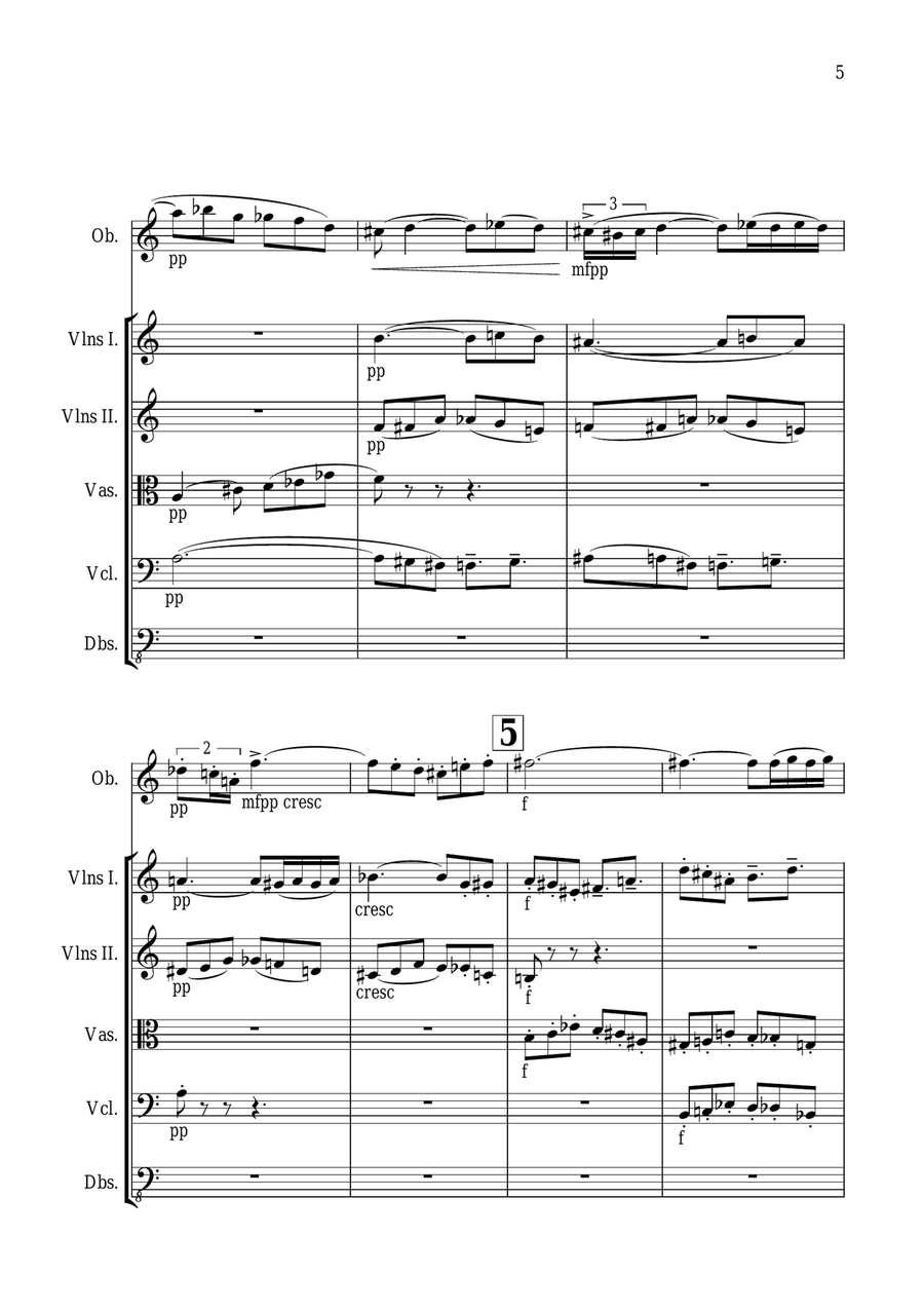 Concertino for Oboe and Strings - by Richard Stanbrook Large Ensemble scores gallery preview page 6