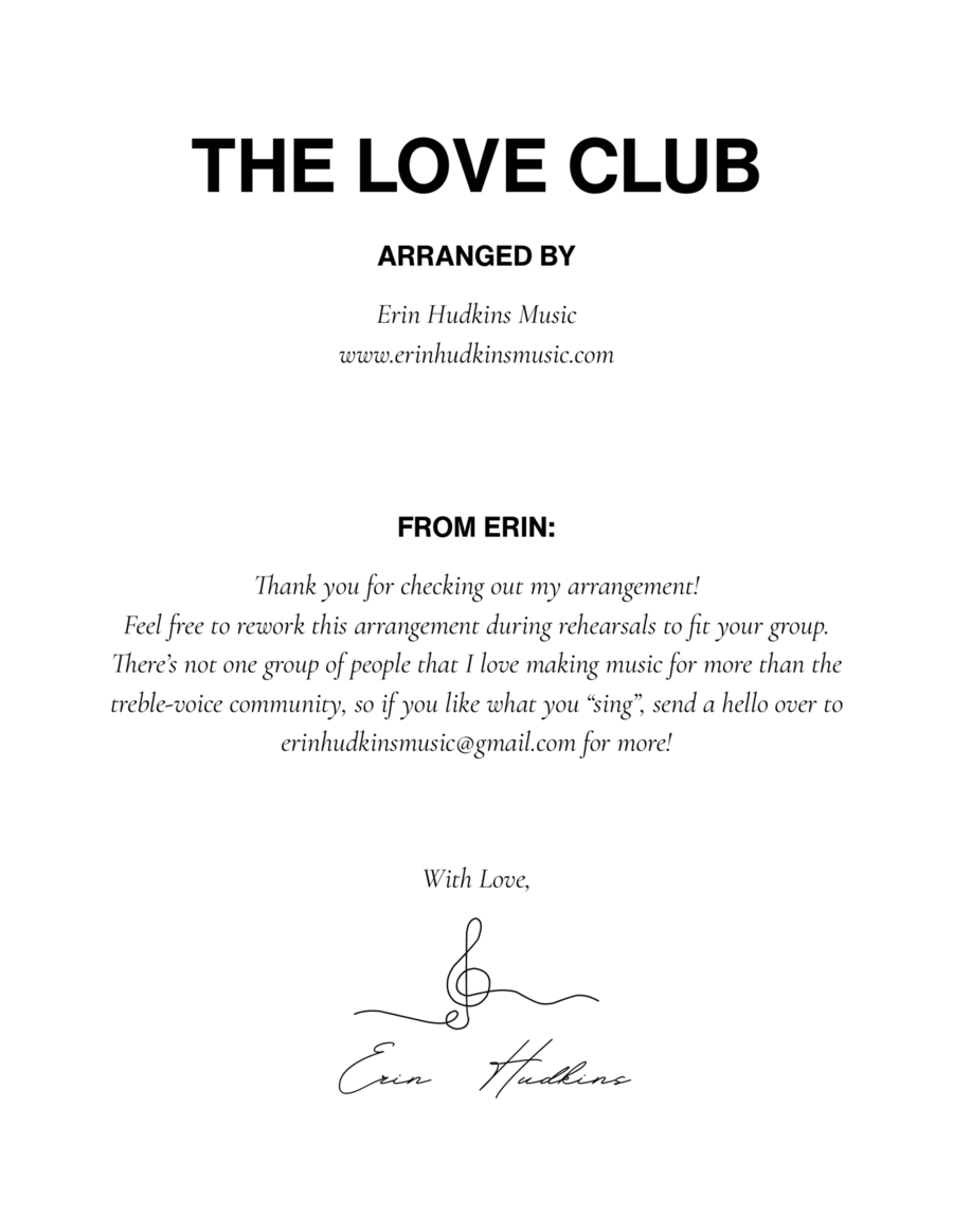 The Love Club SSAA scores gallery preview page 1