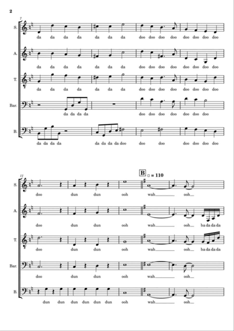 Disney Medley SATBB A Cappella scores gallery preview page 2