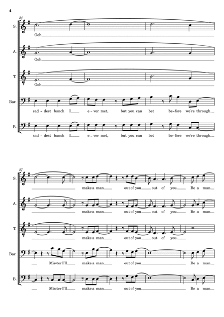 Disney Medley SATBB A Cappella scores gallery preview page 4
