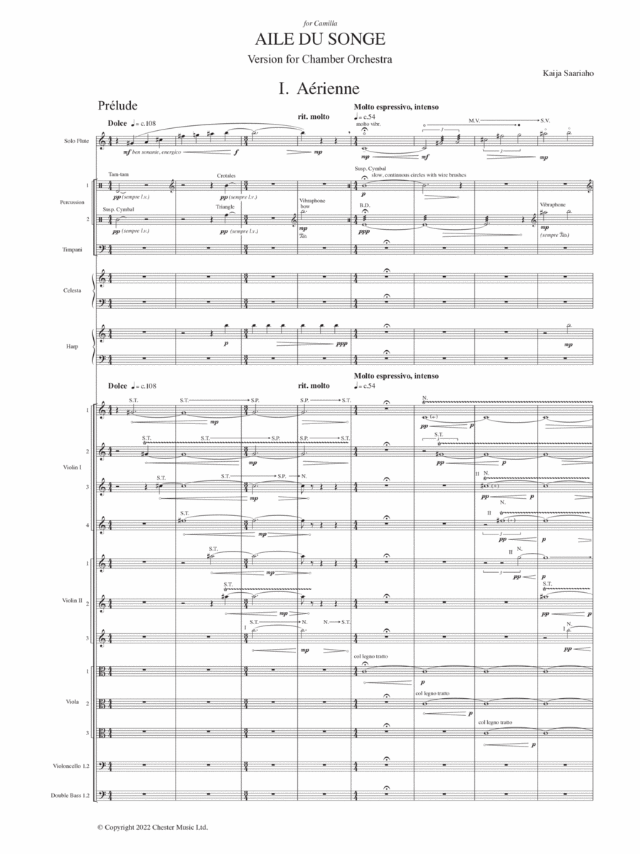 Aile du songe (Chamber Version) - Study Score Choir scores gallery preview page 1