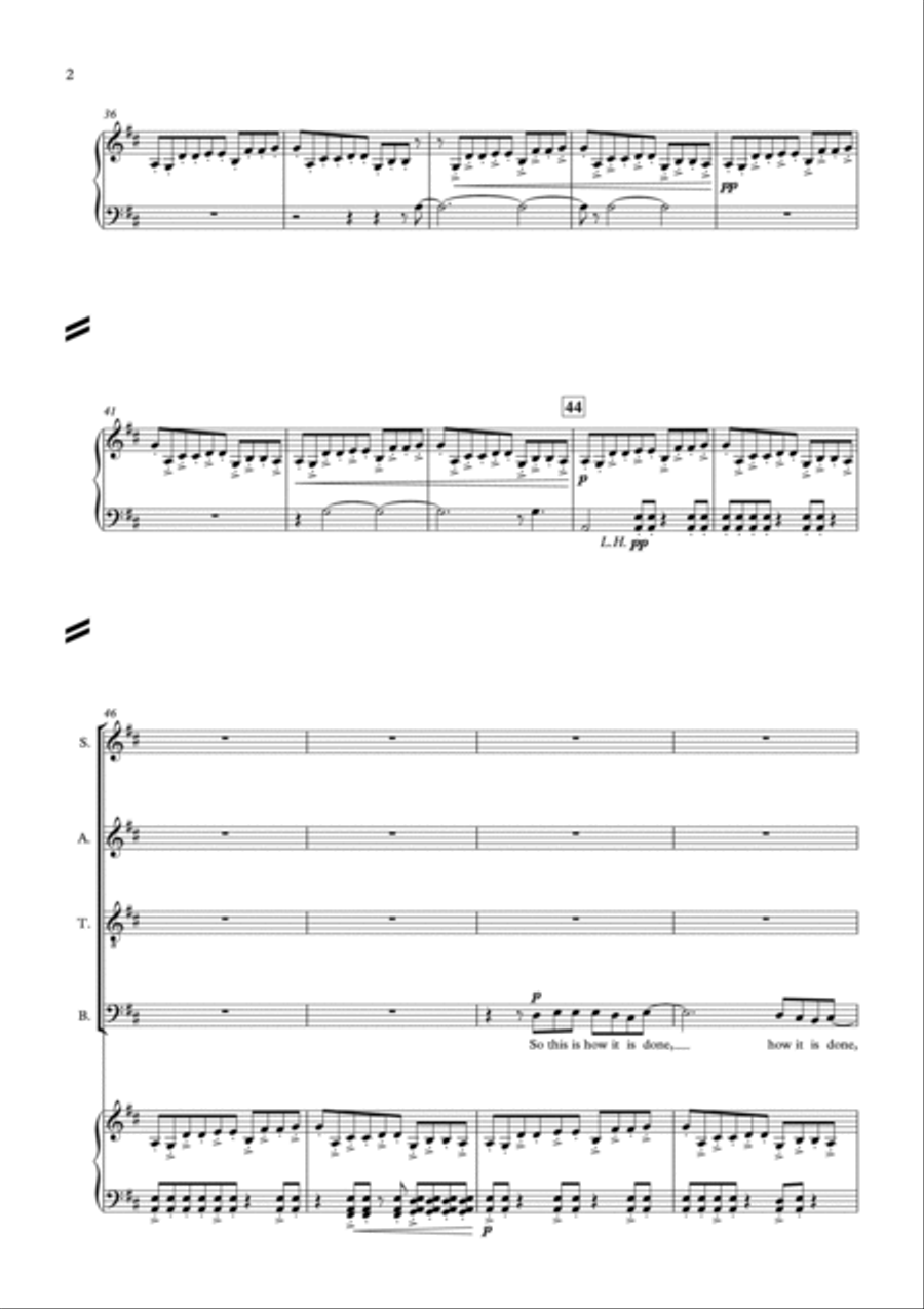 No one can hear themselves staying - Vocal Score Choir scores gallery preview page 2