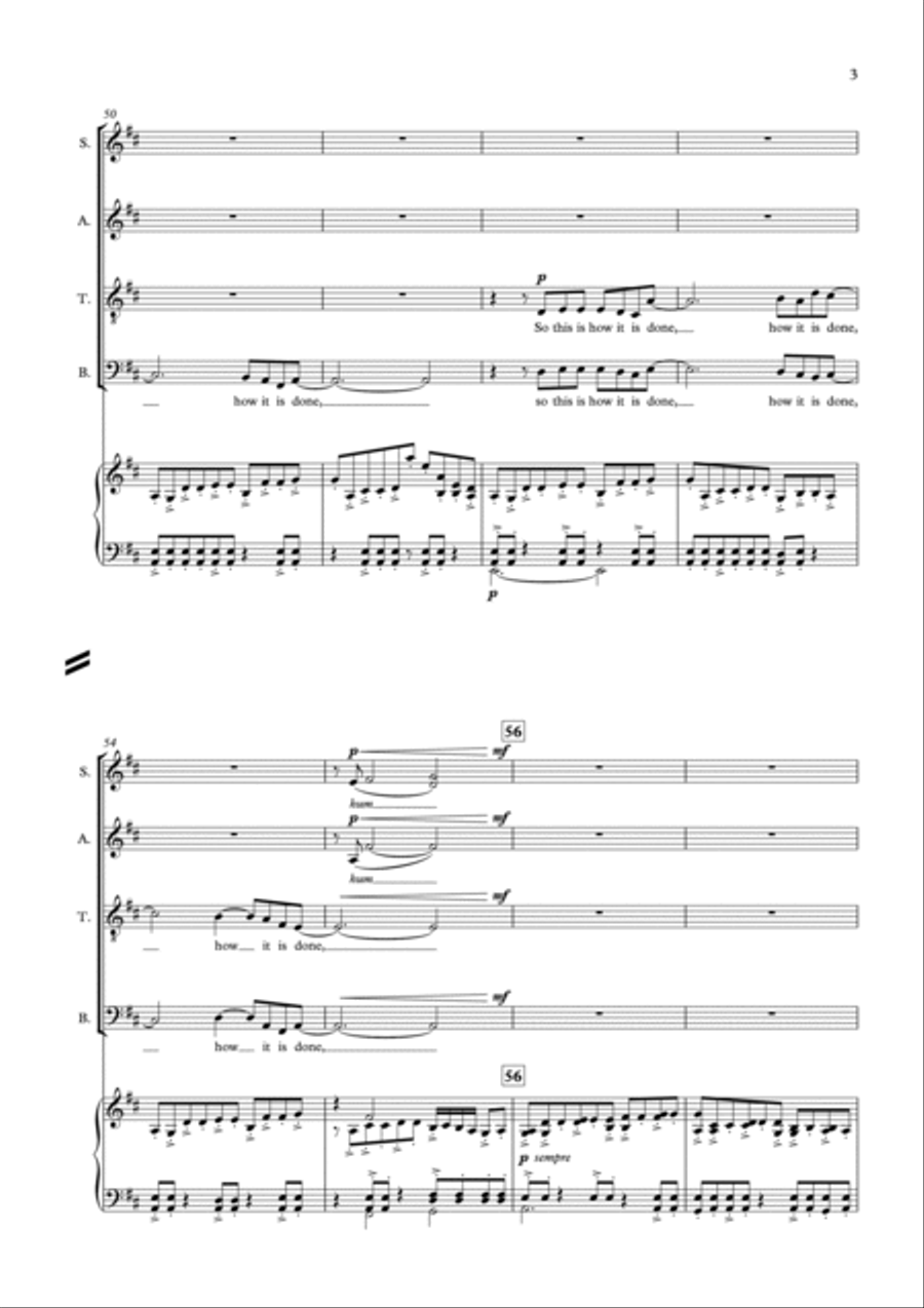 No one can hear themselves staying - Vocal Score Choir scores gallery preview page 3