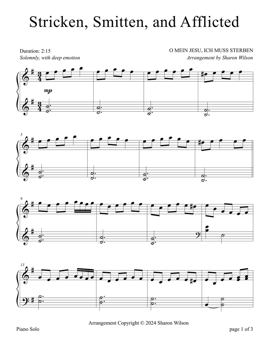 Stricken, Smitten, and Afflicted Piano Solo scores gallery preview page 3