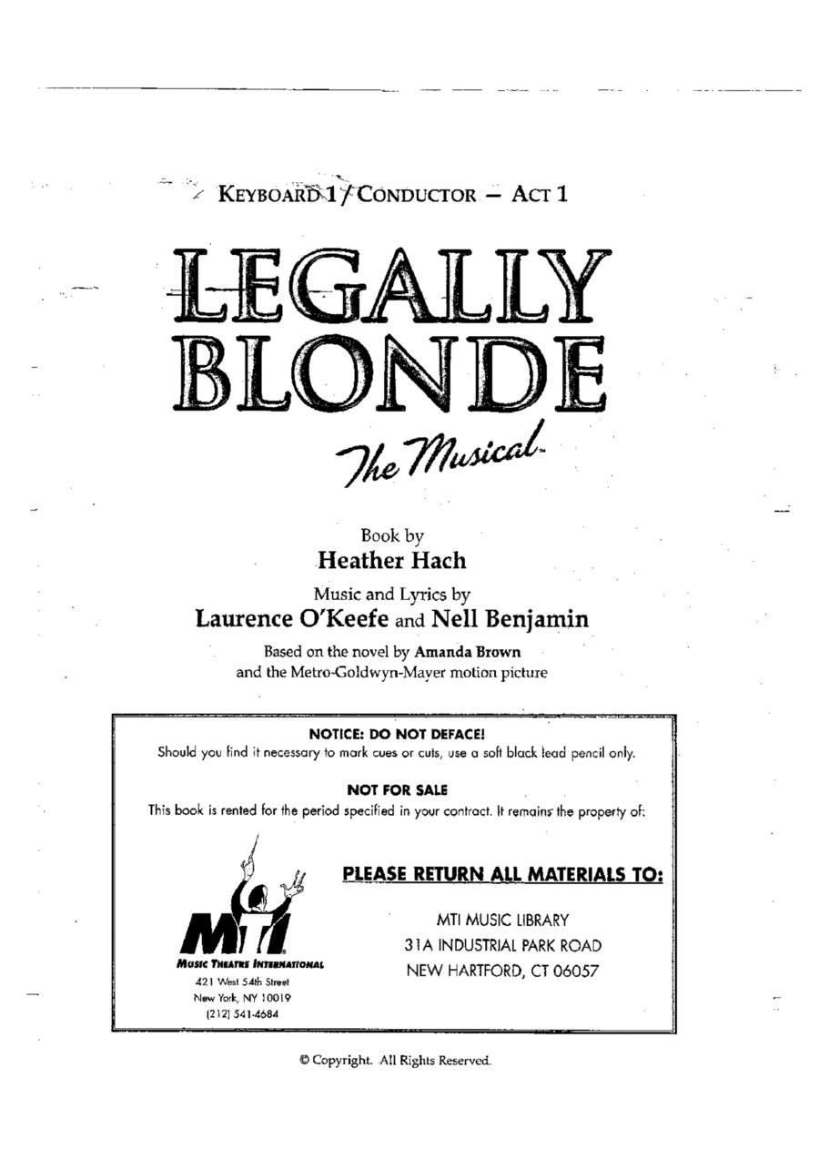 Legally Blonde Full Orchestra scores gallery preview page 1