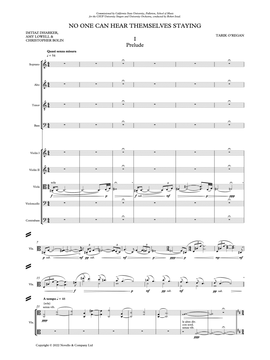 No one can hear themselves staying - Study Score Choir scores gallery preview page 1