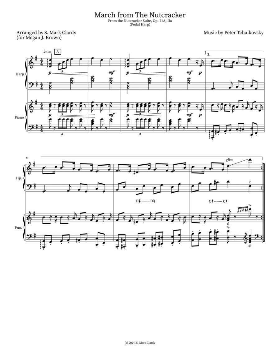 March from The Nutcracker Piano scores gallery preview page 1