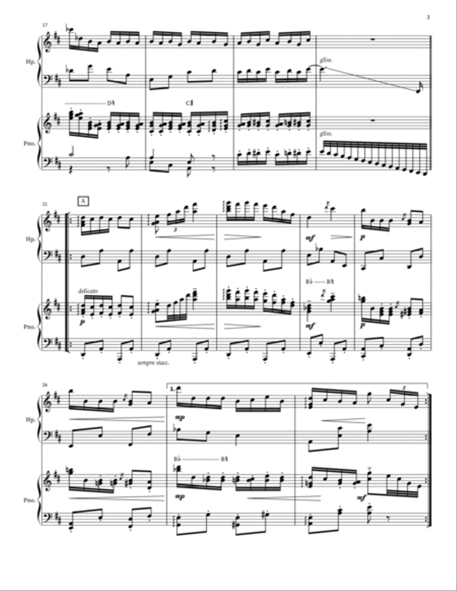 Dance Of The Reed Flutes, Op. 71a Pedal Harp scores gallery preview page 3