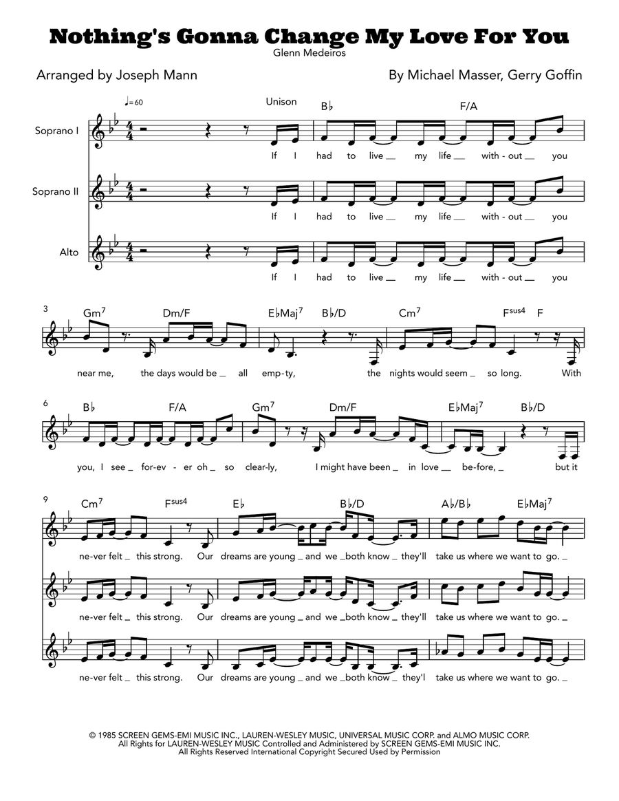 Nothing's Gonna Change My Love For You SSA scores gallery preview page 2