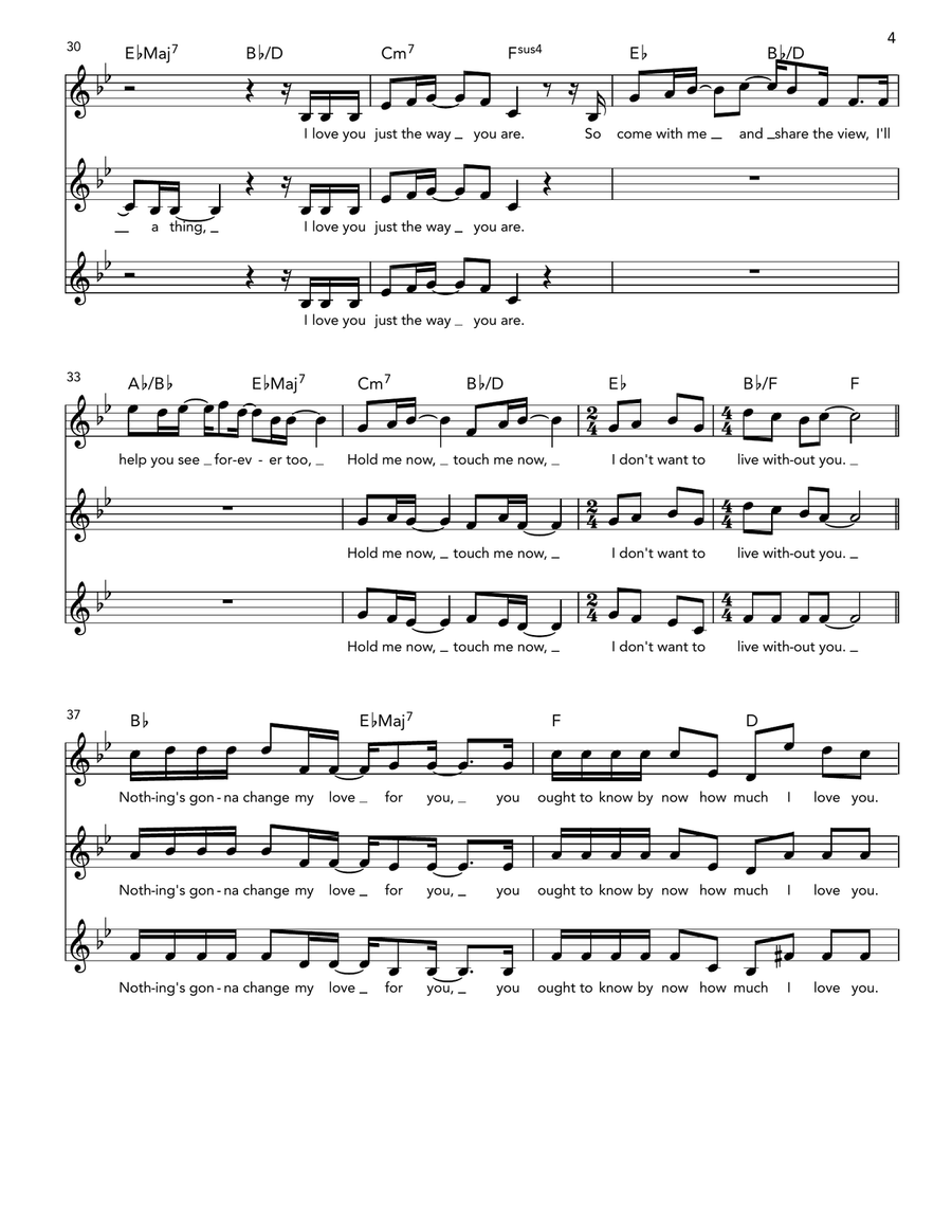 Nothing's Gonna Change My Love For You SSA scores gallery preview page 5