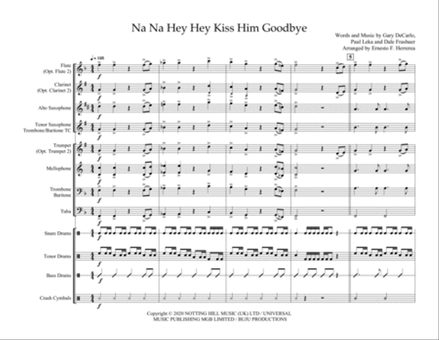 Na Na Hey - Score Only Marching Band scores gallery preview page 3