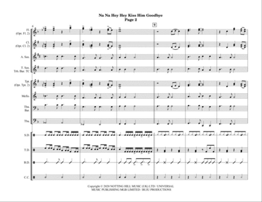 Na Na Hey - Score Only Marching Band scores gallery preview page 4