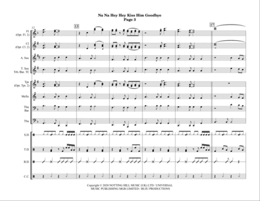 Na Na Hey - Score Only Marching Band scores gallery preview page 5