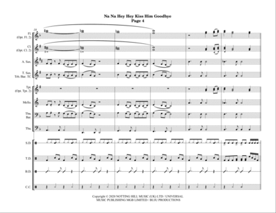 Na Na Hey - Score Only Marching Band scores gallery preview page 6