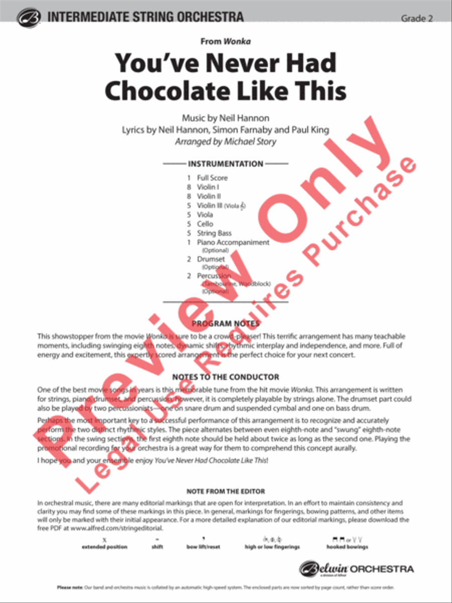 You've Never Had Chocolate Like This String Orchestra scores gallery preview page 2