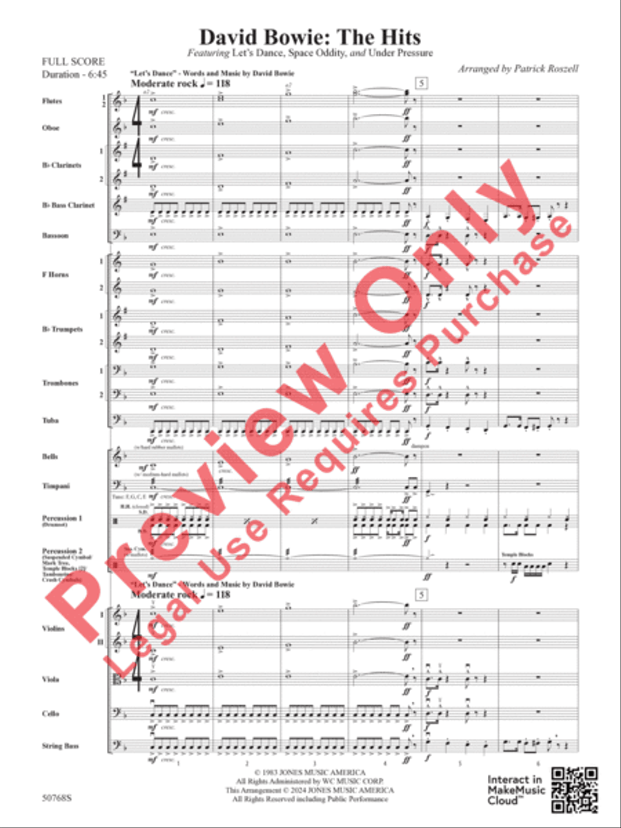 David Bowie -- The Hits David Bowie -- The Hits Full Orchestra scores gallery preview page 4